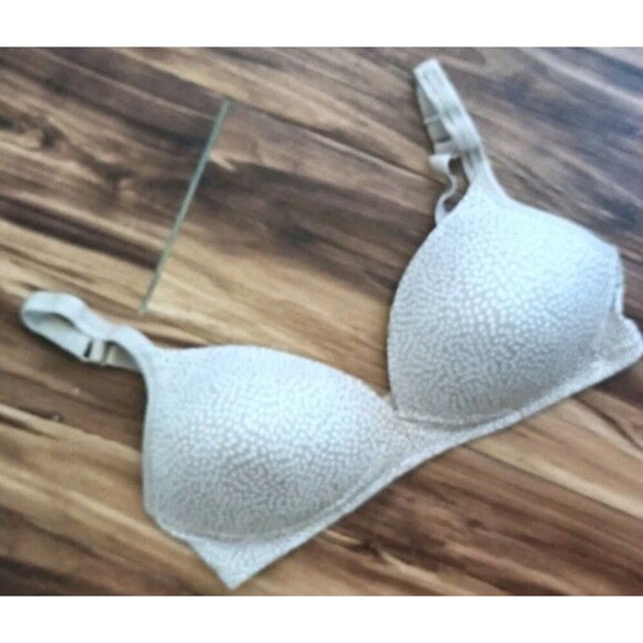 Warners Wireless Bras Size 36C Push Up Lightly Lined Tan White Speckled 40030 - Picture 1 of 6